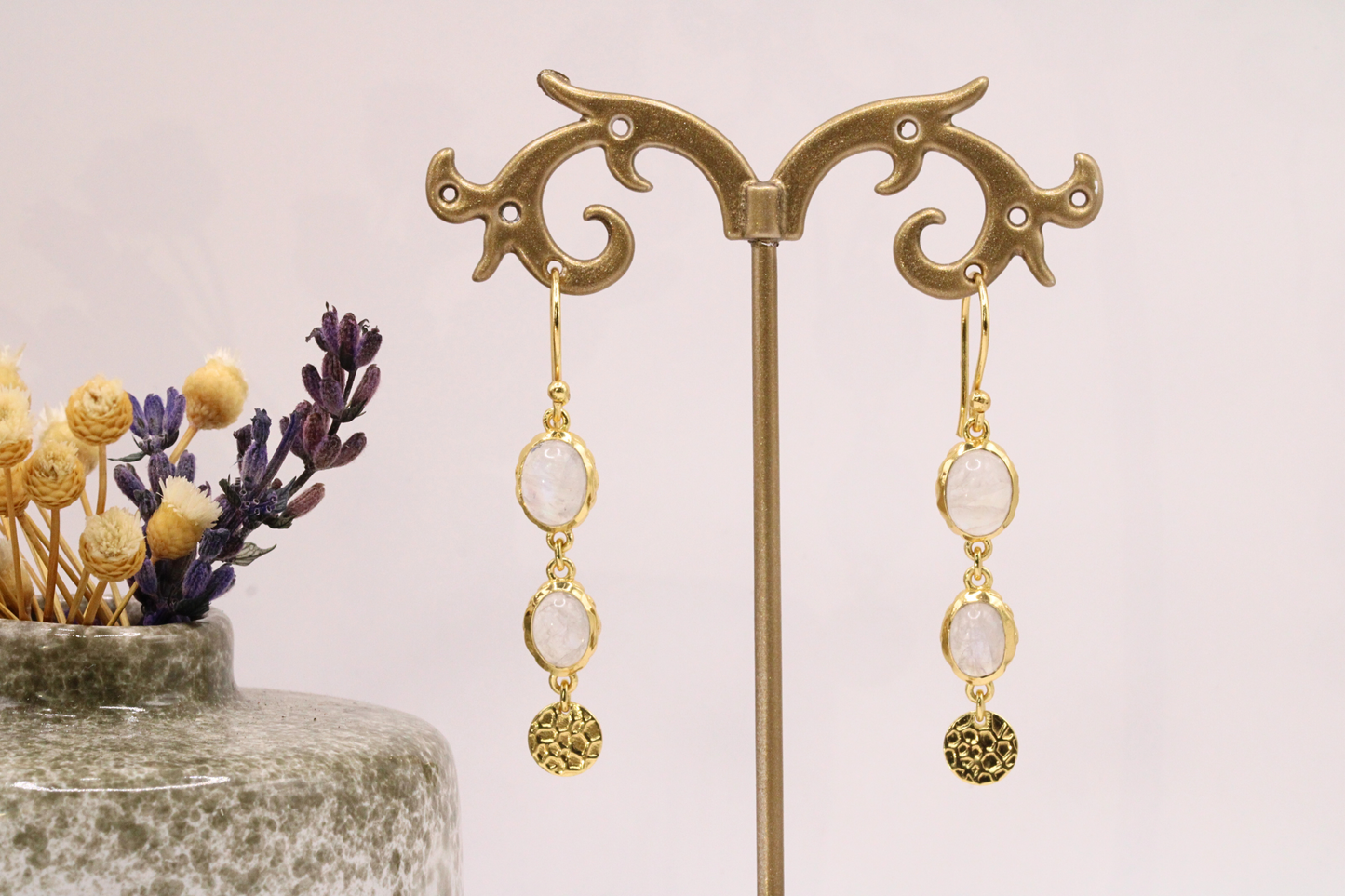 Boucles d'oreilles double pierres