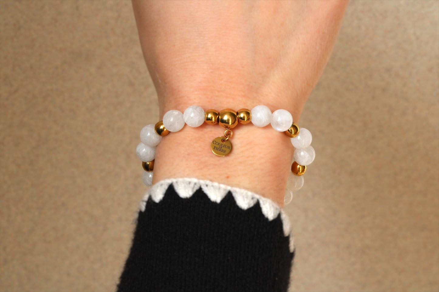 Bracelet Pierre de Lune Doré