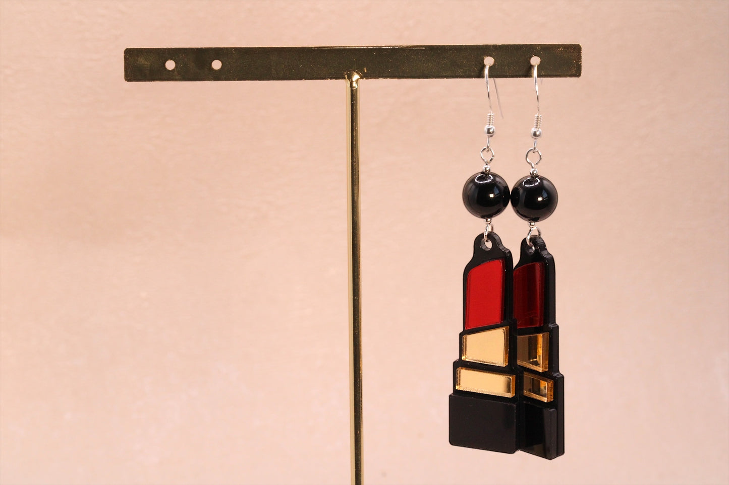Boucles d'oreilles flamboyantes en onyx