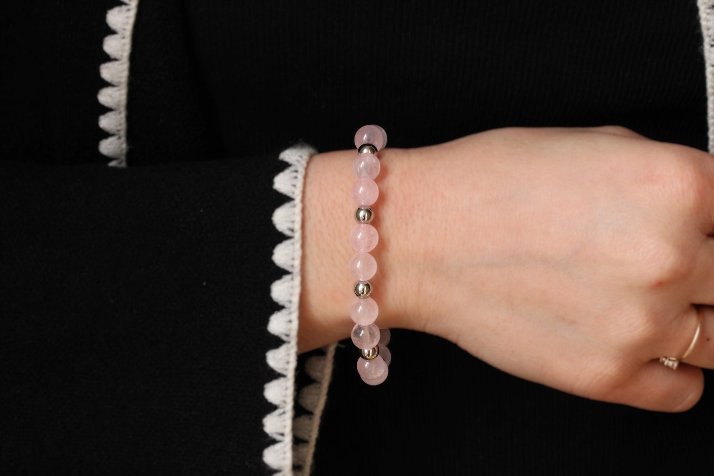 Bracelet Quartz Rose Argent