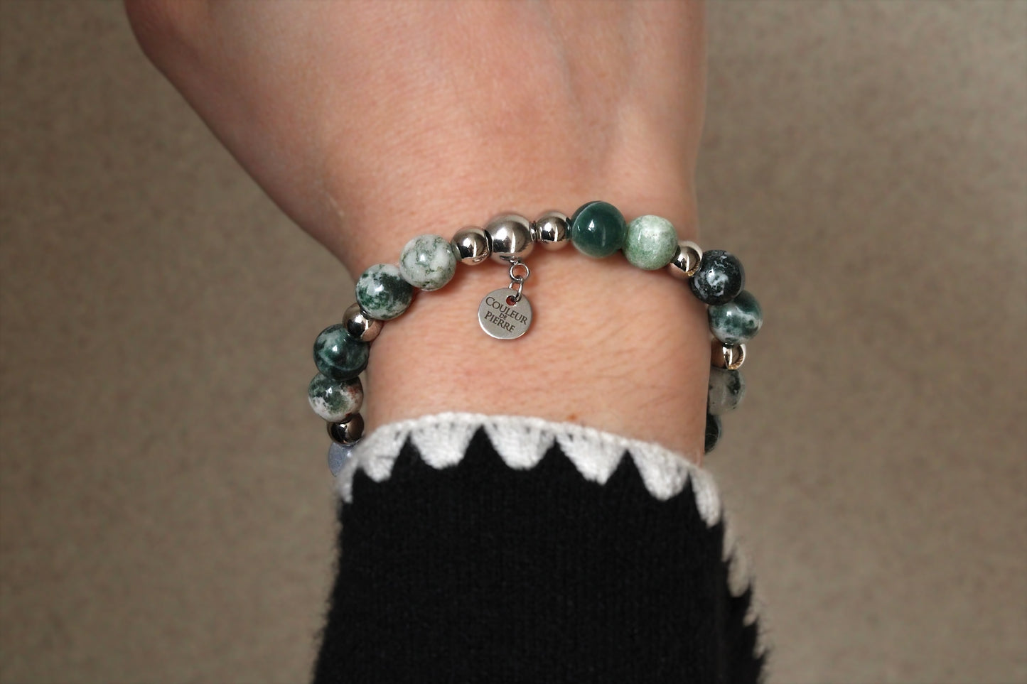 Bracelet Agate Dentitrique Argent