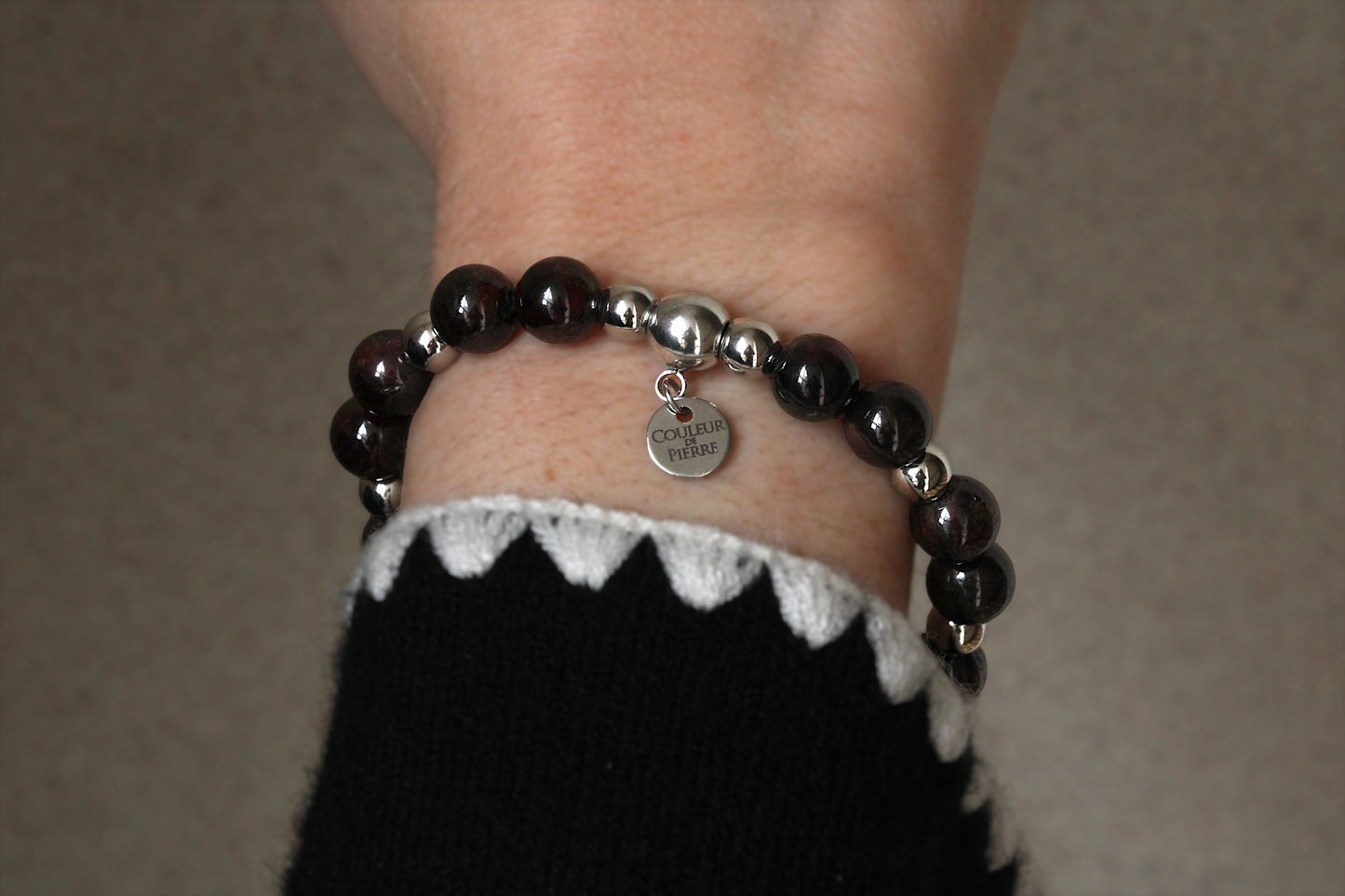 Bracelet Grenat Argent