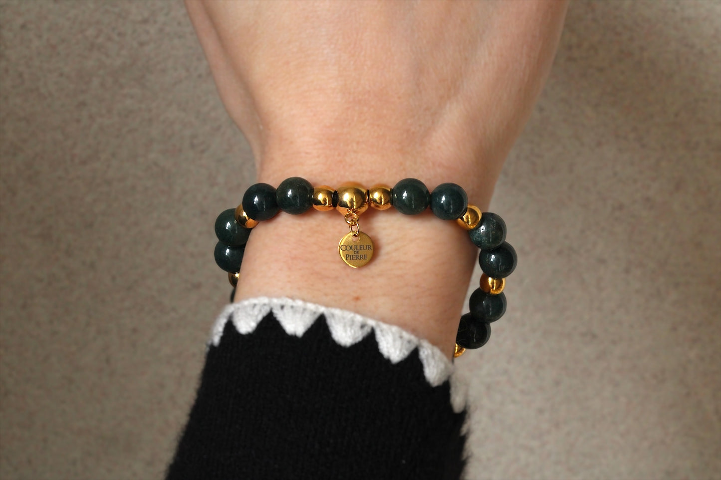 Bracelet Agate Mousse Doré