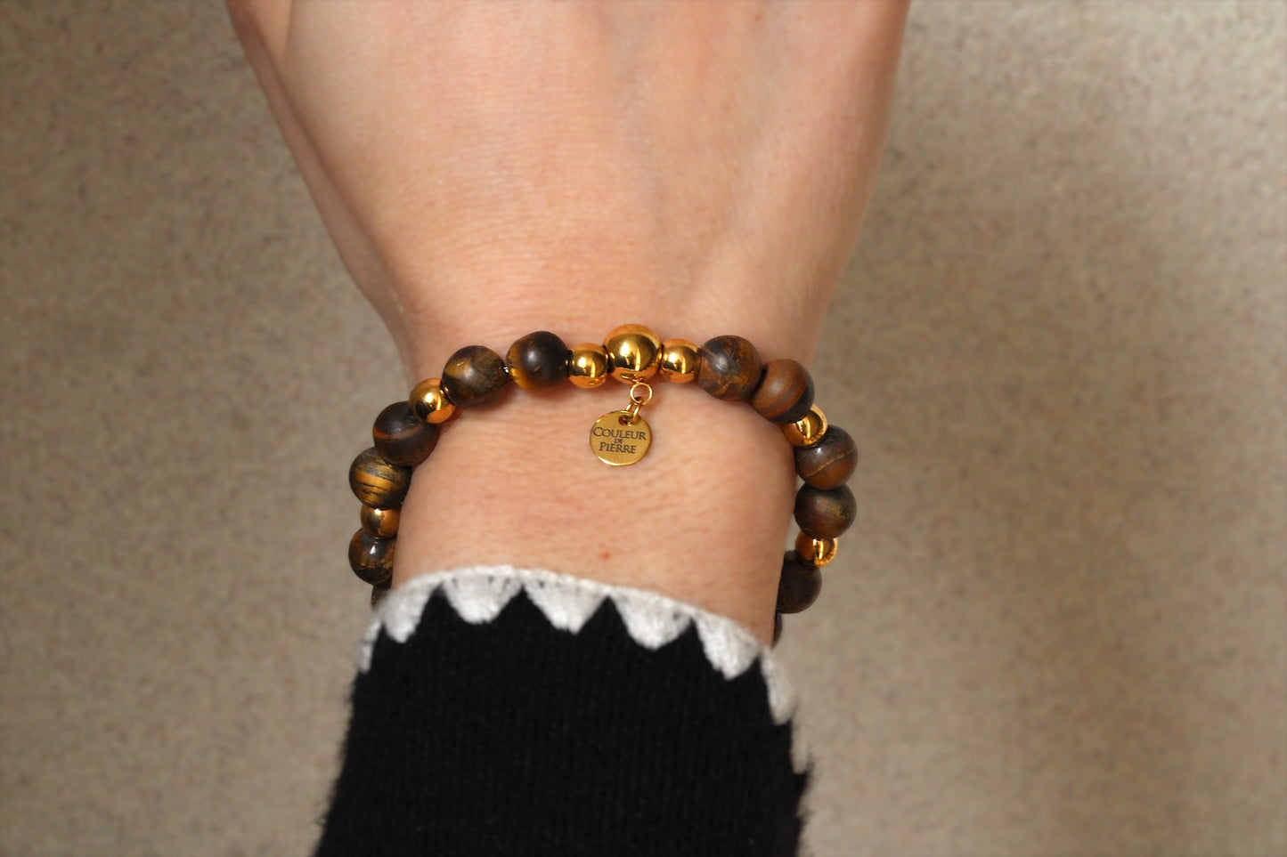 Bracelet Œil de Tigre Doré