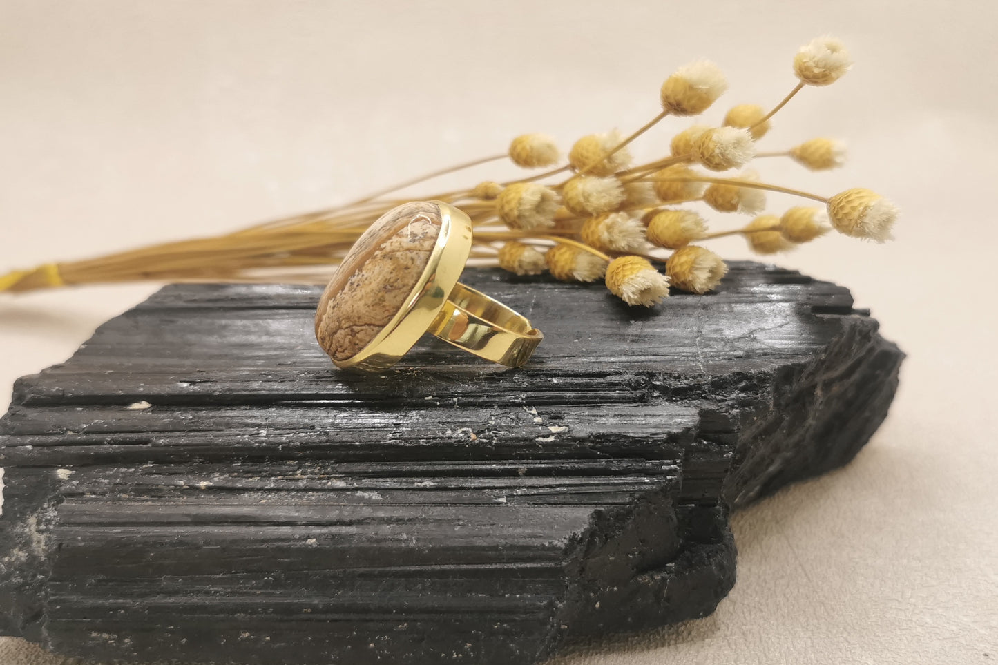 Bague Jaspe paysage "Nature"