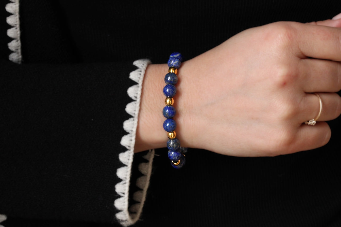 Bracelet Lapis Lazuli Doré