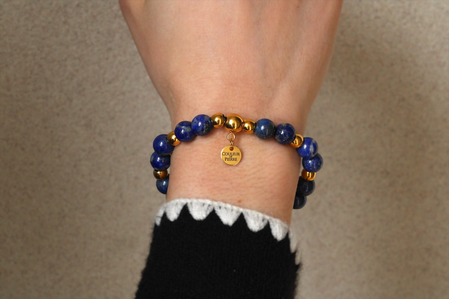 Bracelet Lapis Lazuli Doré