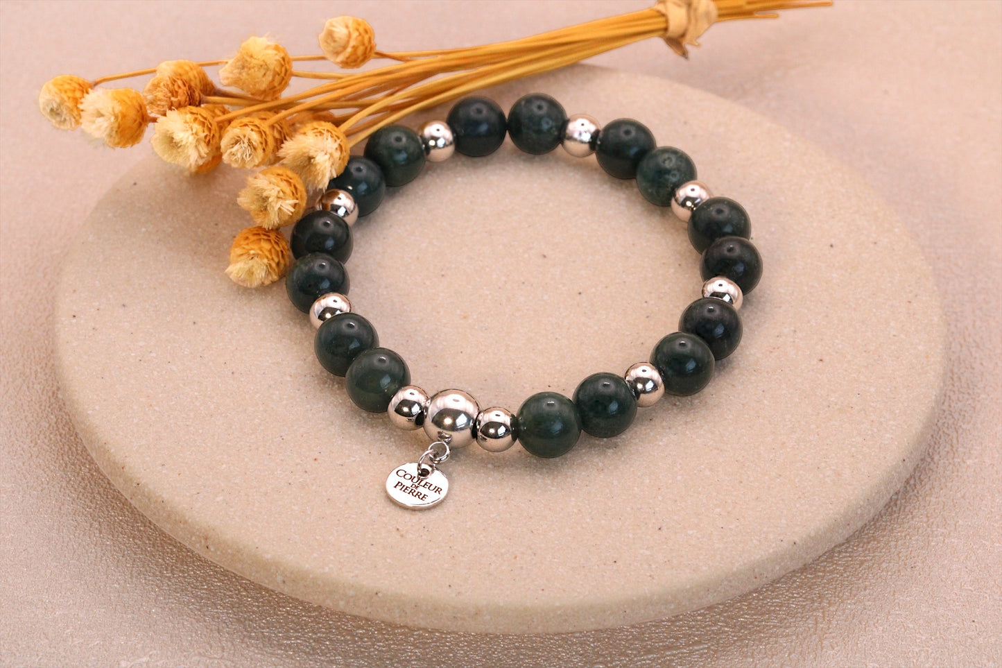 Bracelet Agate Mousse Argent